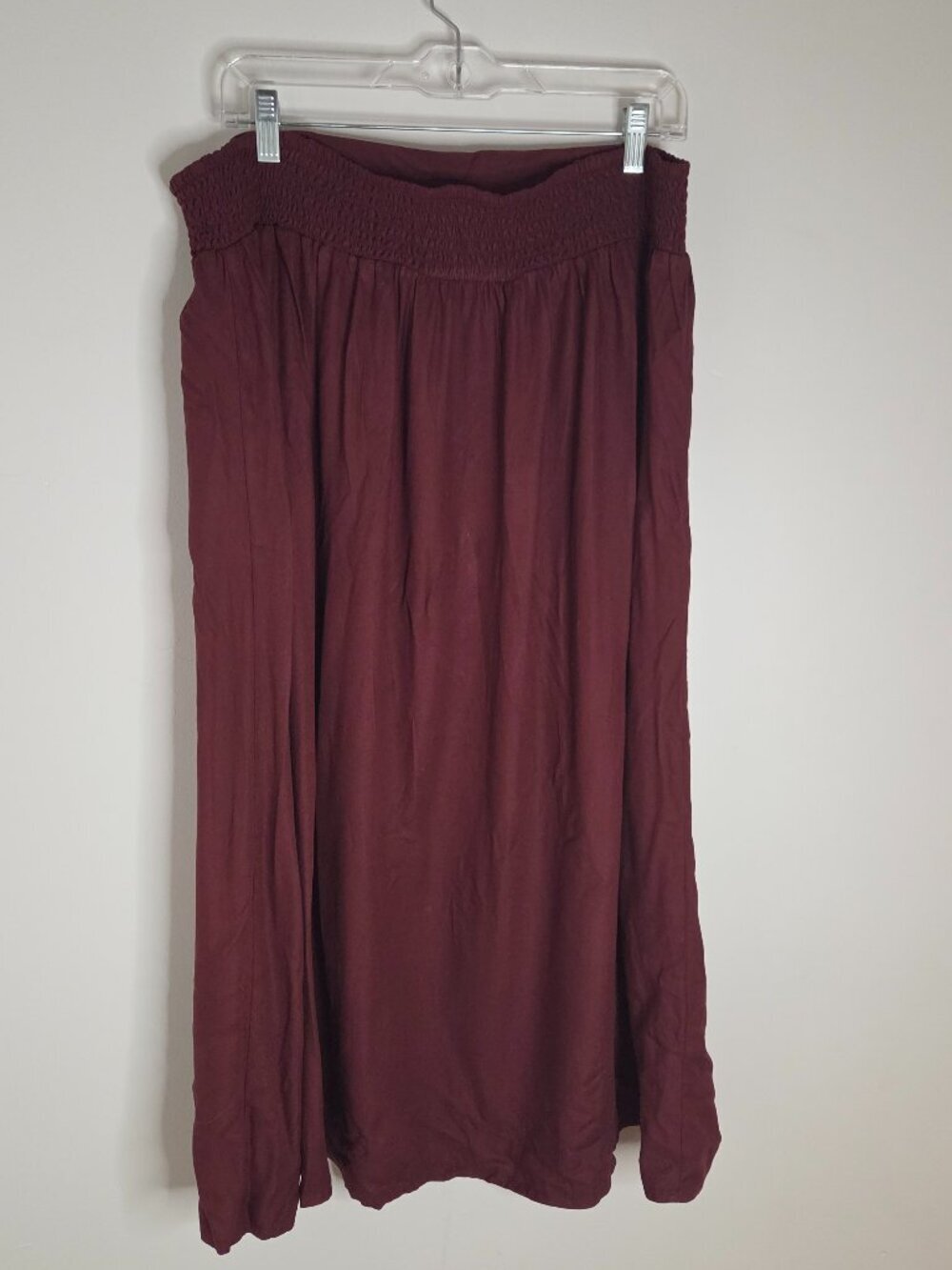 Burgundy Midi Skirt XL